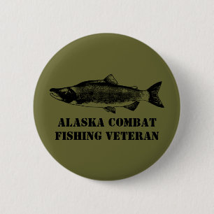Alaska Combat Fishing Veteran Button