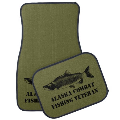 Alaska Combat Fishing Veteran Car Floor Mat