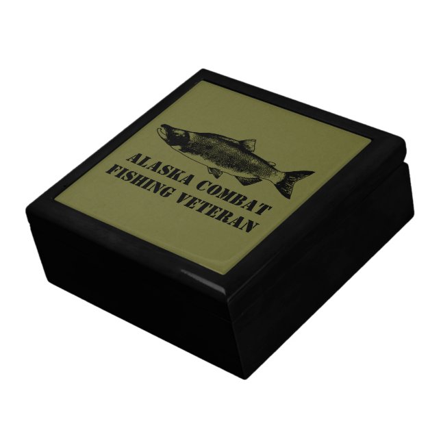 Alaska Combat Fishing Veteran Keepsake Box (Side)