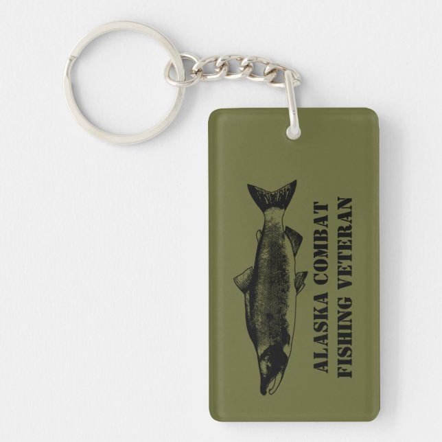 Alaska Combat Fishing Veteran Keychain (Front)