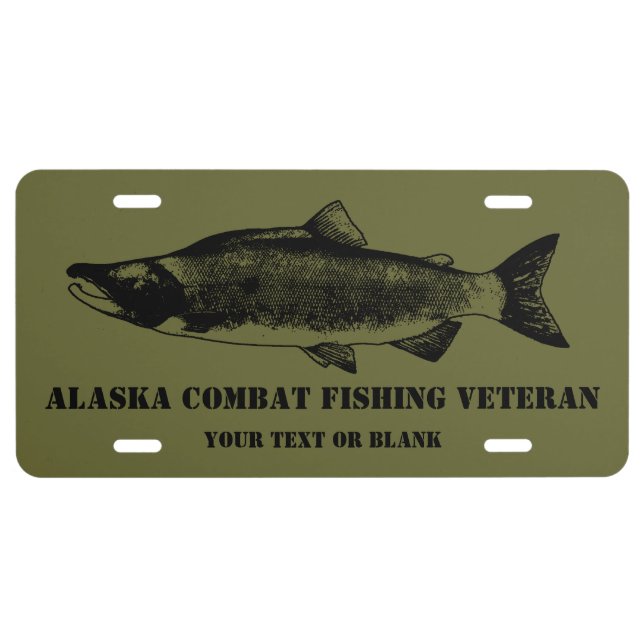 Alaska Combat Fishing Veteran License Plate (Front)