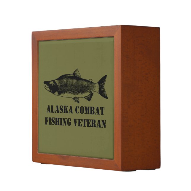 Alaska Combat Fishing Veteran Pencil Holder (Right)