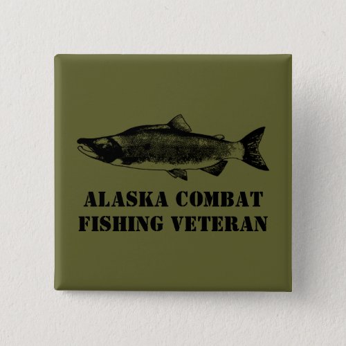 Alaska Combat Fishing Veteran Pinback Button