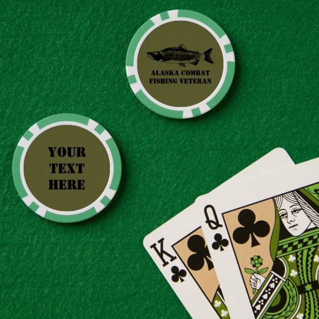 Alaska Combat Fishing Veteran Poker Chips (Poker Table (Double))