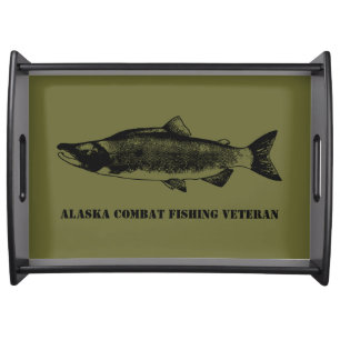 Alaska Combat Fishing Veteran Serving Tray