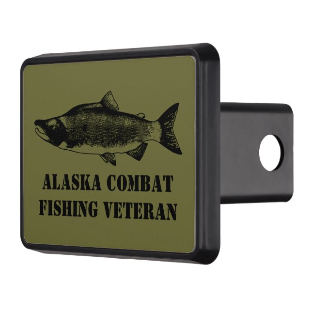 Alaska Combat Fishing Veteran Trailer Hitch Cover (Left)