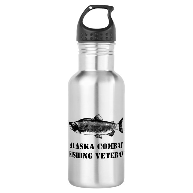 Alaska Combat Fishing Veteran Water Bottle (Front)