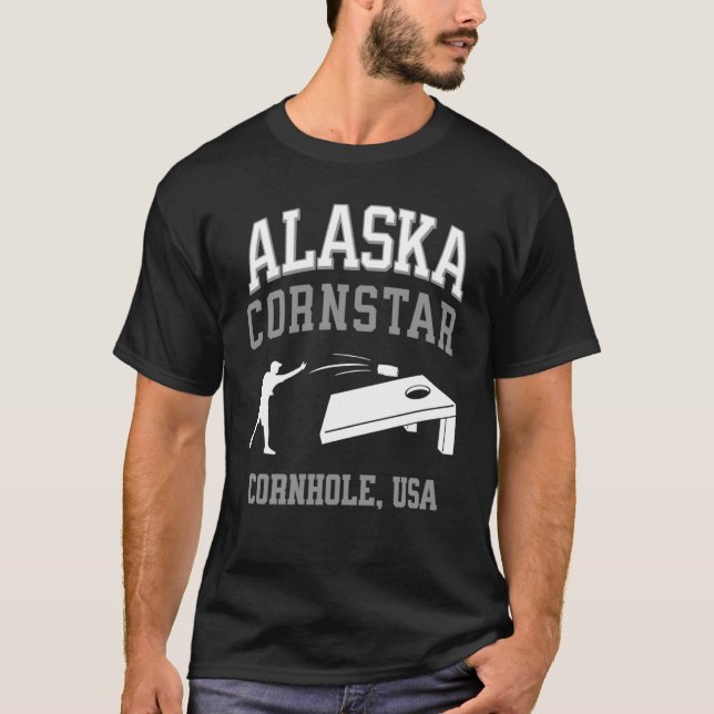 Alaska Cornstar Lucky Cornhole Tournament T-Shirt (Front)