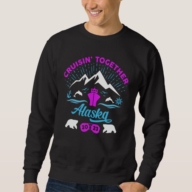 Alaska Cruise 2023 Family Friends Group Travel Mat Sweatshirt (Front)