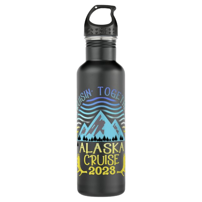 Alaska Cruise 2023 Family or Group Vacation  Stainless Steel Water Bottle (Front)