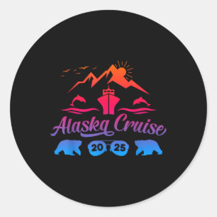 Alaska Cruise 2025 Family Summer Vacation Travel M Classic Round Sticker