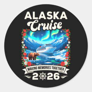 Alaska Cruise 2026 Matching Family and Friends Classic Round Sticker