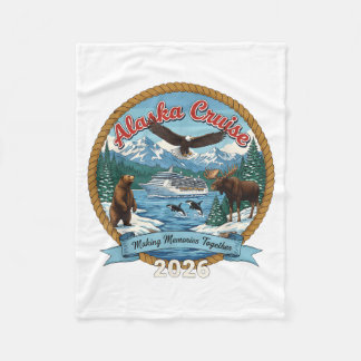 Alaska Cruise 2026 Matching Friends and Family Fleece Blanket