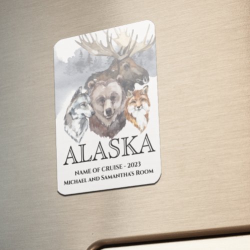 Alaska Cruise Cruising Animals Bear Wolf Moose Magnet