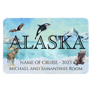 Alaska Cruise Cruising Custom Bear Moose Large Magnet