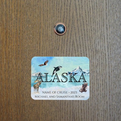 Alaska Cruise Cruising Custom Bear Moose Snow Magnet