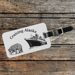 Alaska Cruise Cruising Ship Bear Luggage Tag<br><div class="desc">This design was created though digital art. It may be personalized by choosing the customize further option. Contact me at colorflowcreations@gmail.com if you with to have this design on another product. Purchase my original abstract acrylic painting for sale at www.etsy.com/shop/colorflowart. See more of my creations or follow me at www.facebook.com/colorflowcreations,...</div>