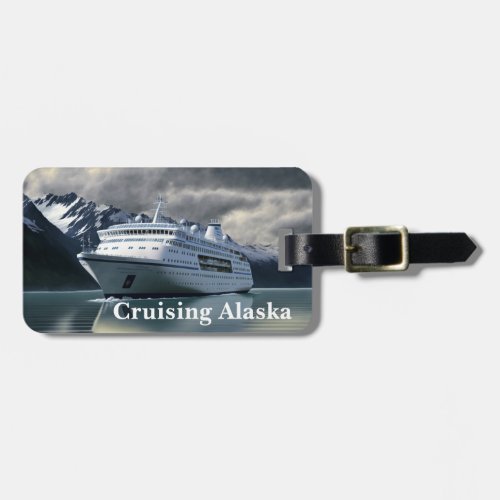 Alaska Cruise Cruising Ship on Ocean Luggage Tag