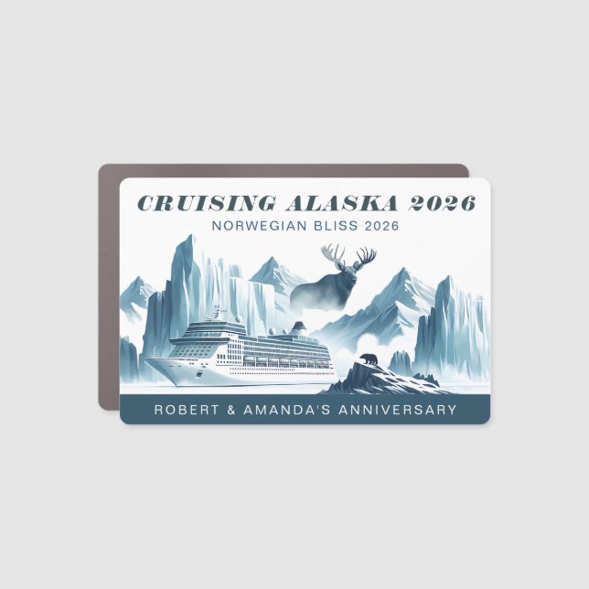Alaska Cruise Decor Door Personalized Magnet (Front)
