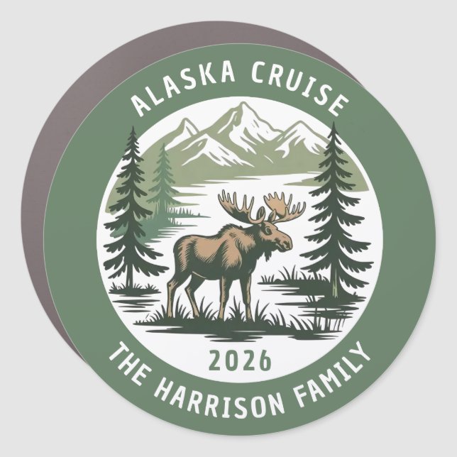 Alaska Cruise Decor Door Personalized Magnet (Front)
