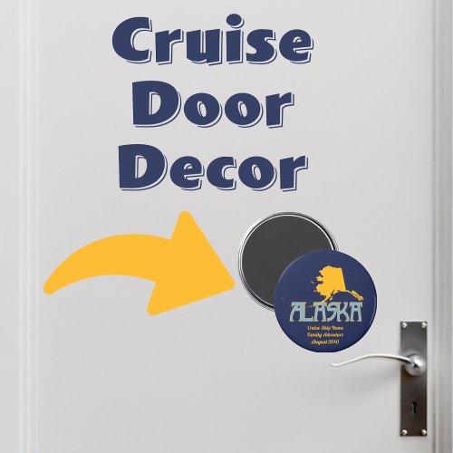 Alaska Cruise Ship Cabin Door Marker Personalized Magnet