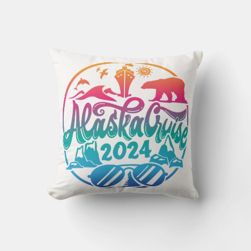 Alaska cruise ship vacation pillow design