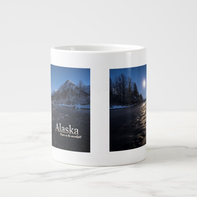 Alaska Dance In The Moonlight Giant Coffee Mug (Front)