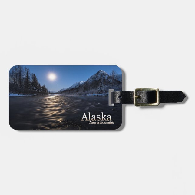Alaska Dance In The Moonlight Luggage Tag (Front Horizontal)