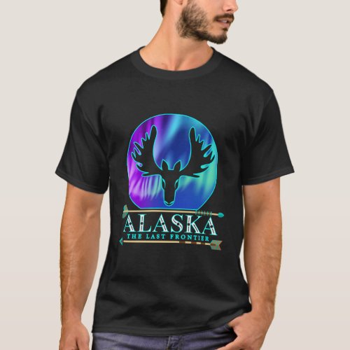 Alaska Day Alaskan Moose Northern Lights T_Shirt
