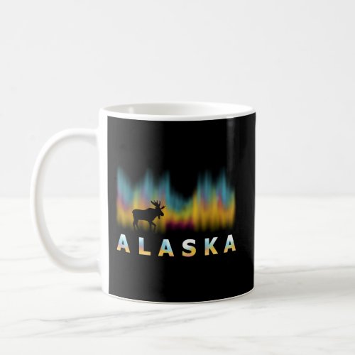 Alaska Day Reindeer With Polar Lights And Moose Coffee Mug