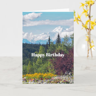 Happy Birthday Card For Him, Watercolor Pine Trees ...