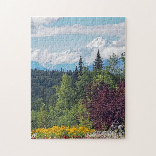Alaska Denali Landscape Floral Photo Jigsaw Puzzle