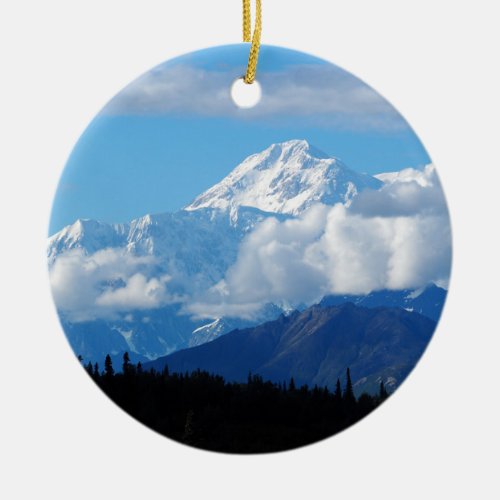 Alaska Denali Mountain landscape Ceramic Ornament