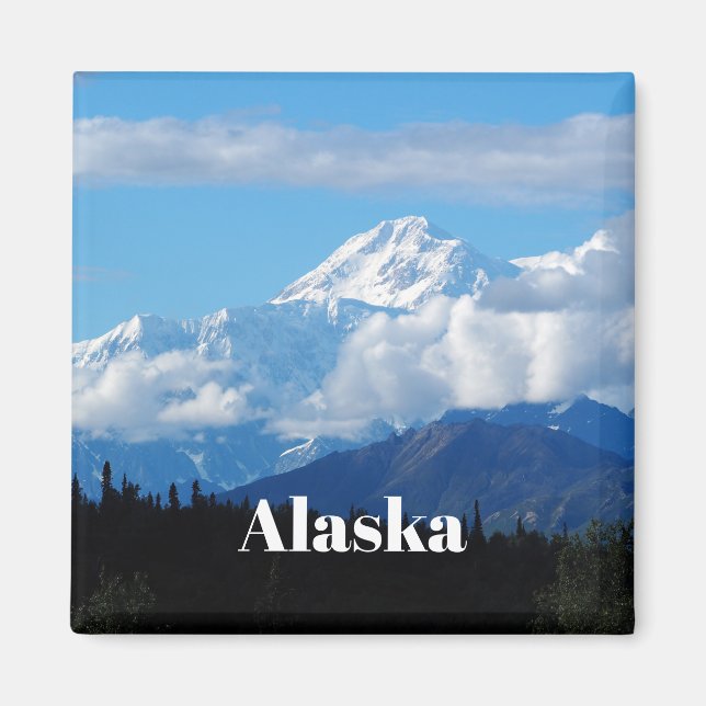 Alaska Denali Mountain Landscape Photo Magnet (Front)