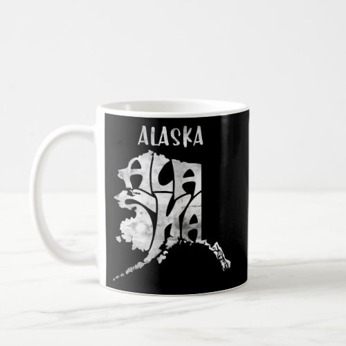 Alaska Designed As Alaska Map In Freeform Grunge T Coffee Mug
