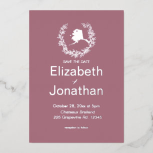 Alaska Destination Wedding   Foil Invitation