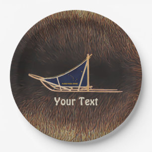Alaska Dog Sled Mail Paper Plates
