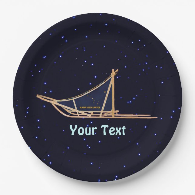 Alaska Dog Sled Mail Paper Plates (Front)
