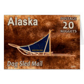 Alaska Dog Sled Mail Postage Stamp (Front Horizontal)