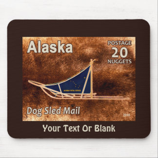 Alaska Dog Sled Mail Postage Stamp Mouse Pad