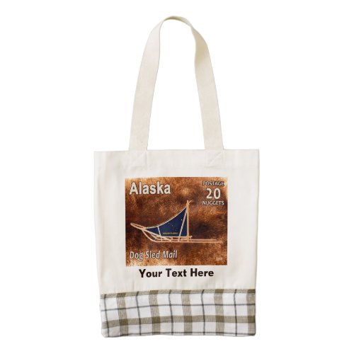 Alaska Dog Sled Mail Postage Stamp Zazzle HEART Tote Bag