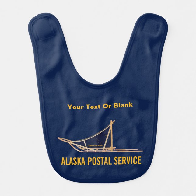 Alaska Dog Sled Postal Carrier Baby Bib (Front)