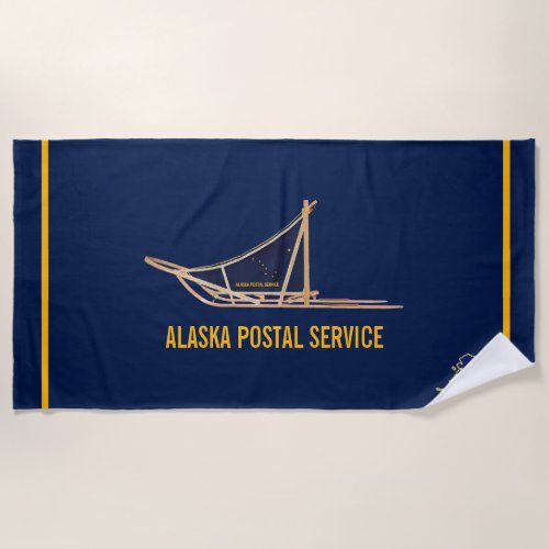 Alaska Dog Sled Postal Carrier Beach Towel