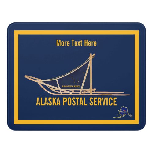 Alaska Dog Sled Postal Carrier Door Sign