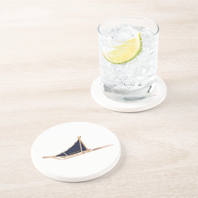 Alaska Dog Sled Postal Carrier Drink Coaster (Side)