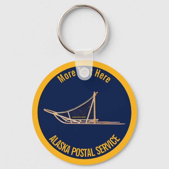 Alaska Dog Sled Postal Carrier Keychain (Front)