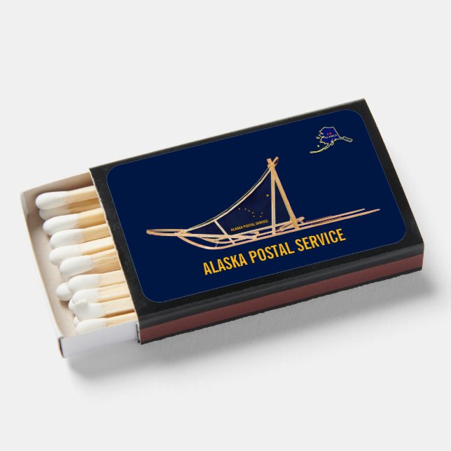 Alaska Dog Sled Postal Carrier Matchboxes (Front Open)