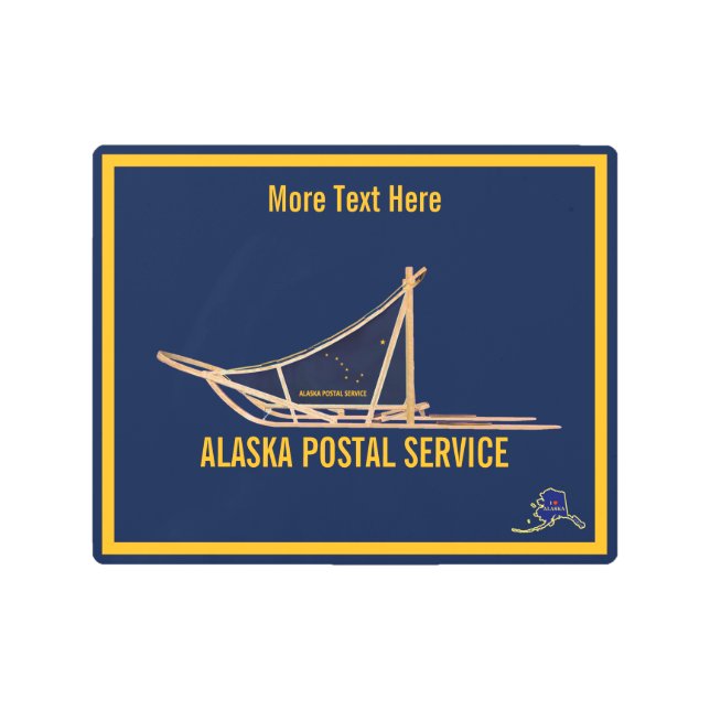 Alaska Dog Sled Postal Carrier Metal Print (Front)