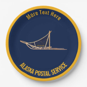 Alaska Dog Sled Postal Carrier Paper Plates