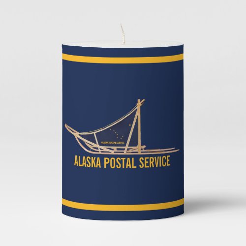 Alaska Dog Sled Postal Carrier Pillar Candle
